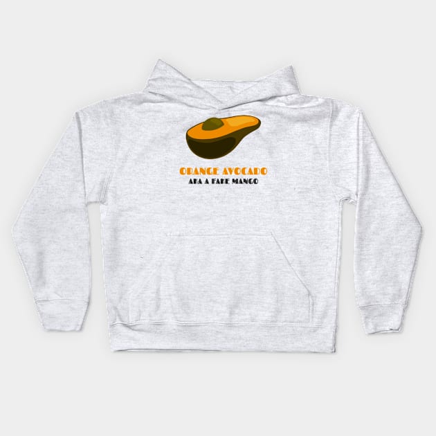 Orange Avocado: a Fake Mango Kids Hoodie by AllJust Tees